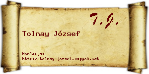Tolnay József névjegykártya